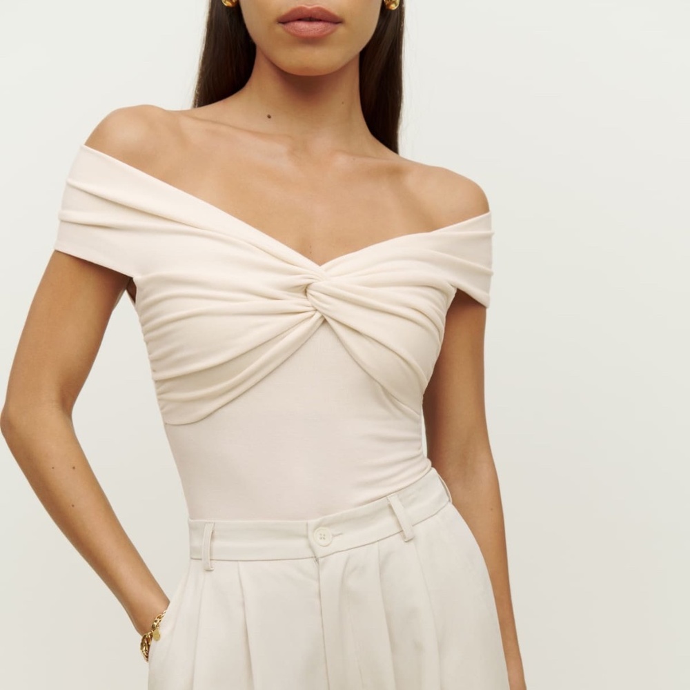 Reformation Ezlynn Knit Top in Cream